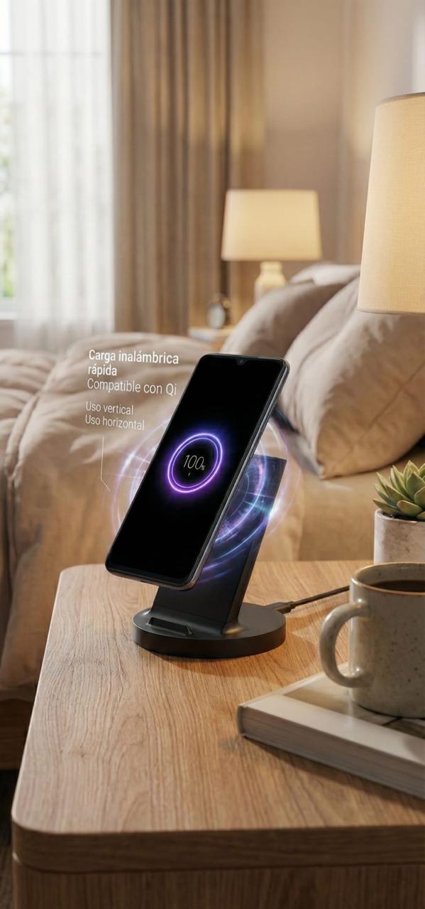Cargador Inalámbrico Qi 20W USB-C | Carga Rápida universal